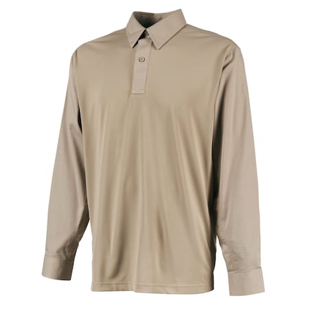 Long Sleeve Shirt, 35% Cotton, 65% Polyester, Button, 0 Pocket(s), Silver Tan, XS MPN:111015