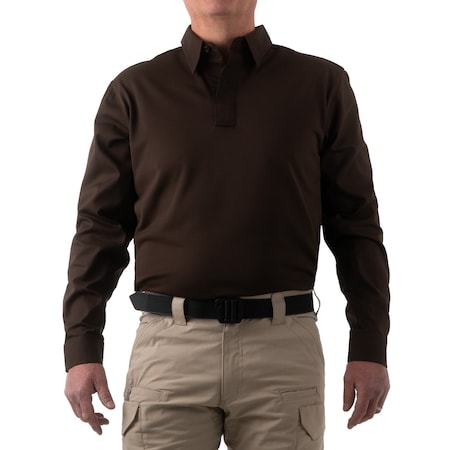 Long Sleeve Shirt, 35% Cotton, 65% Polyester, Button, 0 Pocket(s), Kodiak Brown, XL MPN:111015