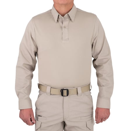 Long Sleeve Shirt, 35% Cotton, 65% Polyester, Button, 0 Pocket(s), Khaki, XXL MPN:111015