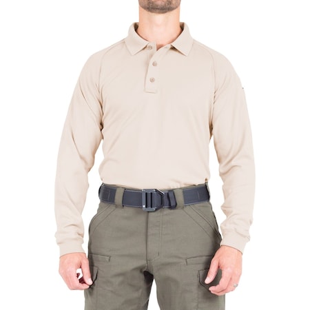 PERFORMANCE POLO LONG SLEEVE, 100% Polyester, Button, 1 Pocket(s), Khaki, 4XL MPN:111503