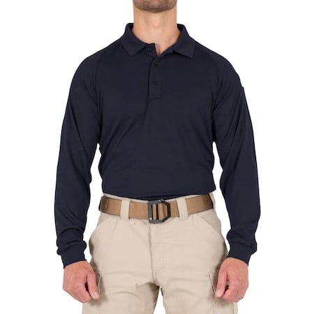 PERFORMANCE POLO LONG SLEEVE, 100% Polyester, Button, 1 Pocket(s), Midnight Navy, XL MPN:111503