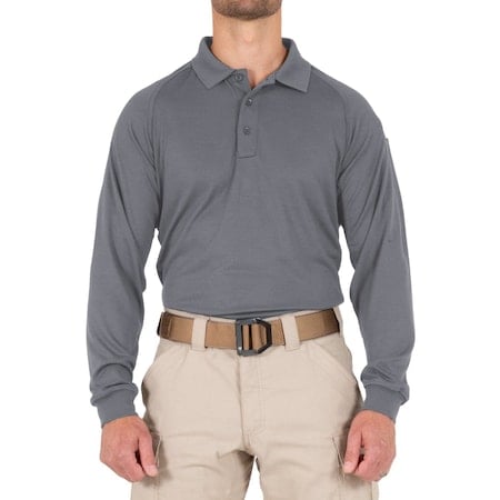 PERFORMANCE POLO LONG SLEEVE, 100% Polyester, Button, 1 Pocket(s), Wolf Gray, L MPN:111503