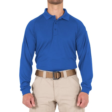 PERFORMANCE POLO LONG SLEEVE, 100% Polyester, Button, 1 Pocket(s), Royal Blue, 3XL MPN:111503
