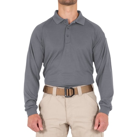 PERFORMANCE POLO LONG SLEEVE, 100% Polyester, Button, 1 Pocket(s), Wolf Gray, 6XL MPN:111503