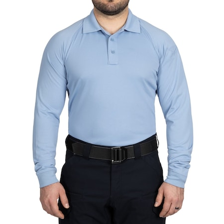 PERFORMANCE POLO LONG SLEEVE, 100% Polyester, Button, 1 Pocket(s), Medium Blue, 3XL MPN:111503