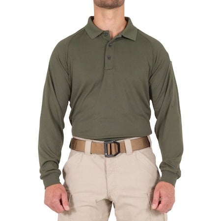 PERFORMANCE POLO LONG SLEEVE, 100% Polyester, Button, 1 Pocket(s), Olive Drab Green, 5XL MPN:111503