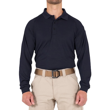 PERFORMANCE POLO LONG SLEEVE, 100% Polyester, Button, 1 Pocket(s), Midnight Navy, 6XL MPN:111503