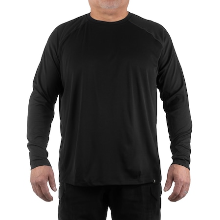 PERFORMANCE TRAINING T-SHIRT LONG SLEEVE, 100% Polyester, Pullover, 0 Pocket(s), Black, S MPN:111504