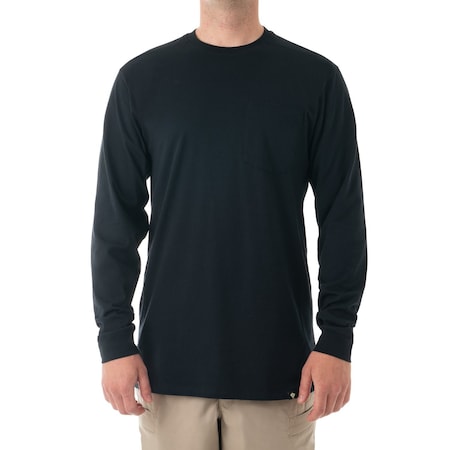 TACTIX COTTON T-SHIRT CHEST POCKET, 100% Cotton, Pullover, 1 Pocket(s), Midnight Navy, 4XL MPN:111510