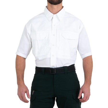 Short Sleeve Shirt, 35% Cotton, 65% Polyester, Button, 2 Pocket(s), White, 3XL MPN:112007