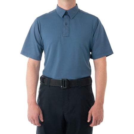 Short Sleeve Shirt, 35% Cotton, 65% Polyester, Button, 0 Pocket(s), French Blue, L MPN:112012