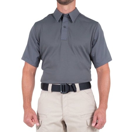 Short Sleeve Shirt, 35% Cotton, 65% Polyester, Button, 0 Pocket(s), Wolf Gray, S MPN:112012