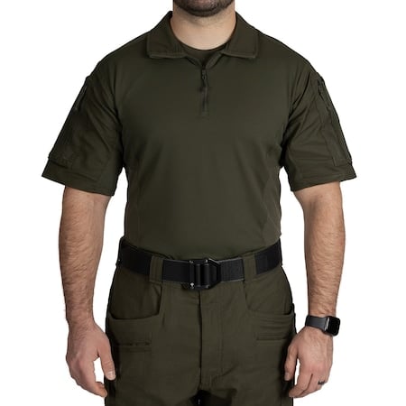 TACTICAL DEFENDER SHIRT SHORT SLEEVE, Zipper, 2 Pocket(s), Olive Drab Green, S MPN:112017