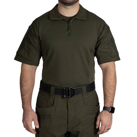 TACTICAL DEFENDER SHIRT SHORT SLEEVE, Zipper, 2 Pocket(s), Olive Drab Green, XL MPN:112017