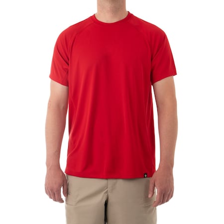 PERFORMANCE TRAINING T-SHIRT SHORT SLEEVE, 100% Polyester, Pullover, 0 Pocket(s), Red, L MPN:112503