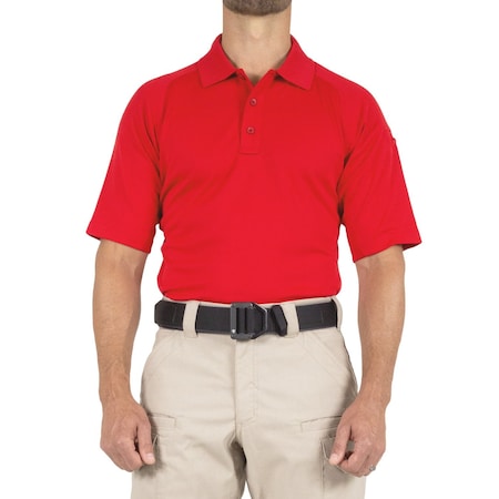 PERFORMANCE POLO SHORT SLEEVE, 100% Polyester, Button, 1 Pocket(s), Red, L MPN:112509