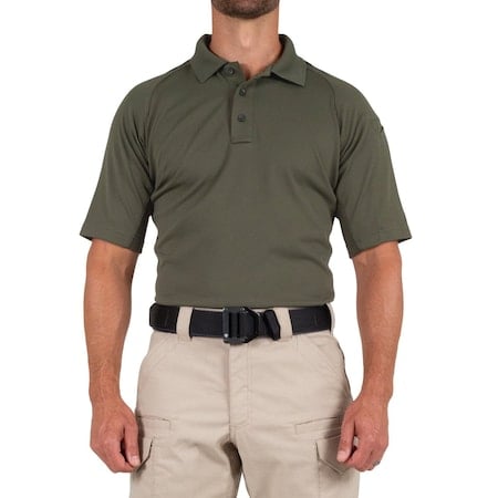 PERFORMANCE POLO SHORT SLEEVE, 100% Polyester, Button, 1 Pocket(s), Olive Drab Green, M MPN:112509