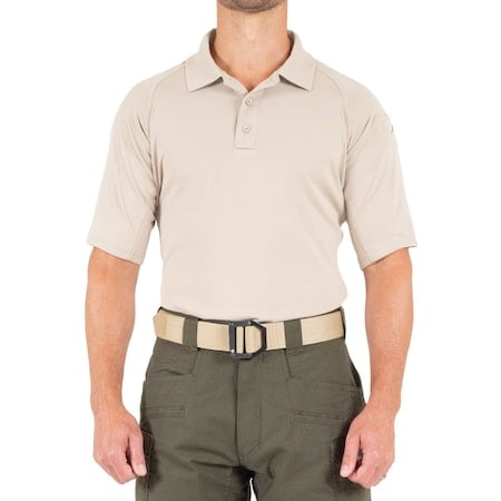 PERFORMANCE POLO SHORT SLEEVE, 100% Polyester, Button, 1 Pocket(s), Khaki, XXL MPN:112509