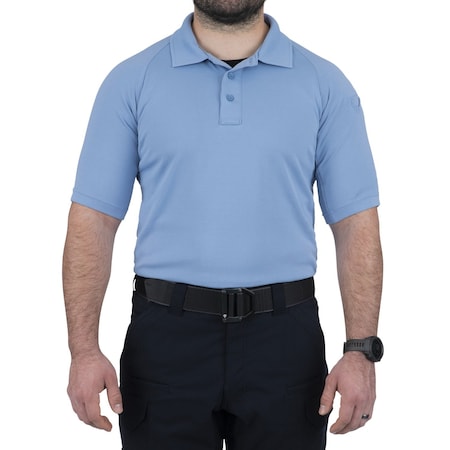 PERFORMANCE POLO SHORT SLEEVE, 100% Polyester, Button, 1 Pocket(s), Medium Blue, 4XL MPN:112509