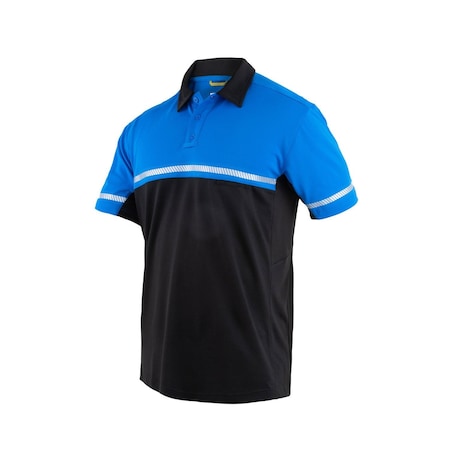 HI VIS PERFORMANCE POLO, 100% Polyester, Button, 0 Pocket(s), Royal Blue, 4XL MPN:112516