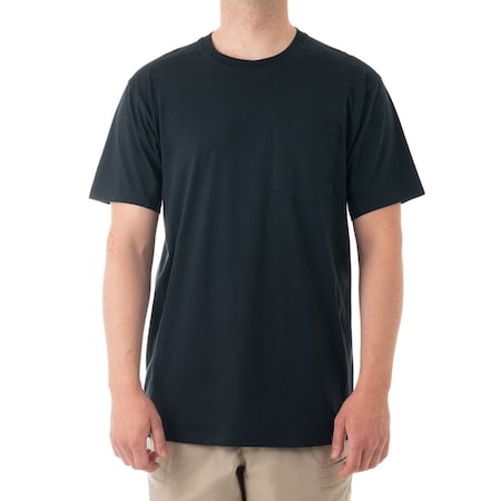 TACTIX COTTON T-SHIRT CHEST POCKET, 100% Cotton, Pullover, 1 Pocket(s), Midnight Navy, XS MPN:112521