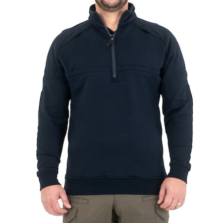 COTTON JOB SHIRT QUARTER ZIP, 20% Polyester, 80% Cotton, 1 Pocket(s), Midnight Navy, 3XL MPN:118507