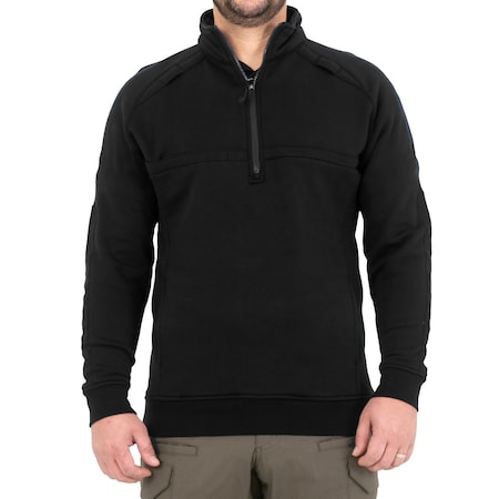COTTON JOB SHIRT QUARTER ZIP, 20% Polyester, 80% Cotton, 5 Pocket(s), Black, M MPN:118507