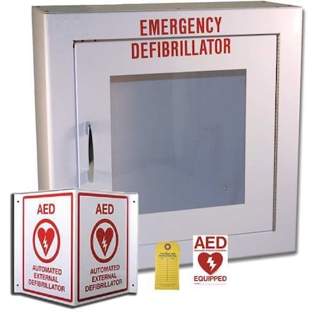Non-alarmed Metal AED Labeling/Storage Cabinet, Metal Case MPN:AEDMK01