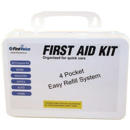 First Aid kit, Plastic Plastic Box, 94 Components, 10 People Served MPN:ANSI-10P