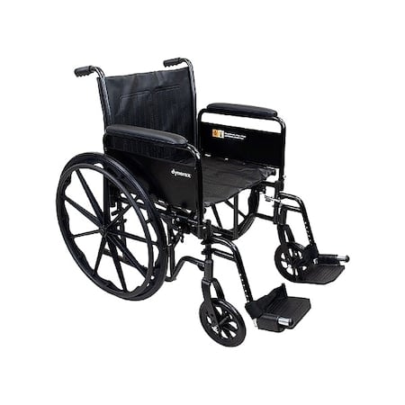 Wheelchair, 350 lb, 20 In Seat, Silver/Navy MPN:MDS806750