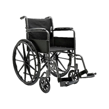 Wheelchair, 300lb, 18 In Seat, Silver/Black MPN:MDS808450