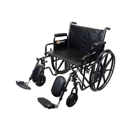 Wheelchair, 500 lb, 24 In Seat, Silver/Navy MPN:TS-10234