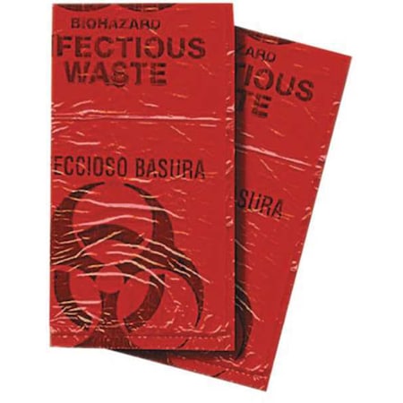 7 gal - 10 gal Trash Bags, 24 in x 24 in, Super Heavy-Duty, 12 micron, Red MPN:BHAZ01-50