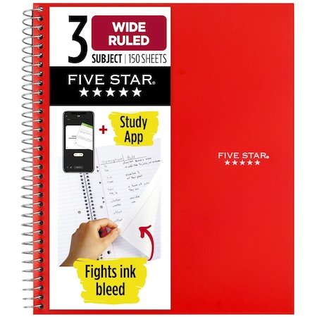 Spiral Notebook Plus Study App, 3 Sub, W MPN:07112