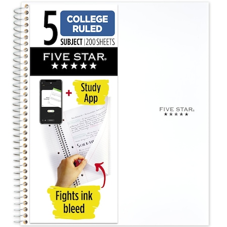 Wirebound Notebook, 5 Subject, College R MPN:72460