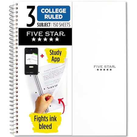 Wirebound Notebook, 3 Subject, College R MPN:72464