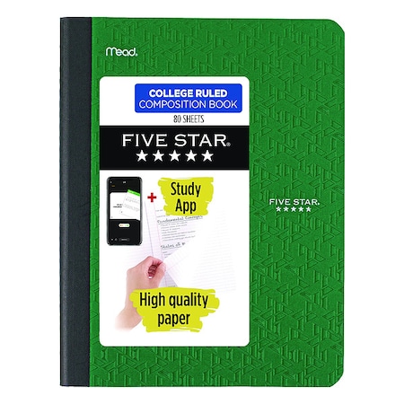 Composition Book, Medium/College Rule, Randomly Assorted Cover Color, (80) 9.75 x 7.5 Sheets MPN:850065