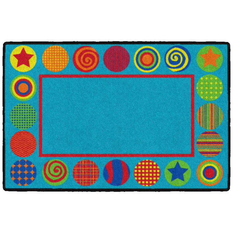 Flagship Carpets Patterned Circles Mat, 2ftH x 3ftW, Multicolor MPN:CE330-08A