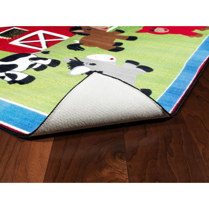 Flagship Carpets Cutie Barnyard Rug, Rectangle, 3ft x 5ft, Multicolor MPN:CE417-12W