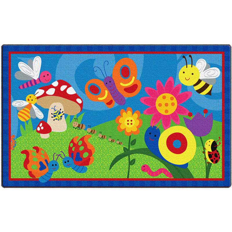 Flagship Carpets Cutie Bugs Rug, Rectangle, 3ft x 5ft, Multicolor MPN:CE419-12W
