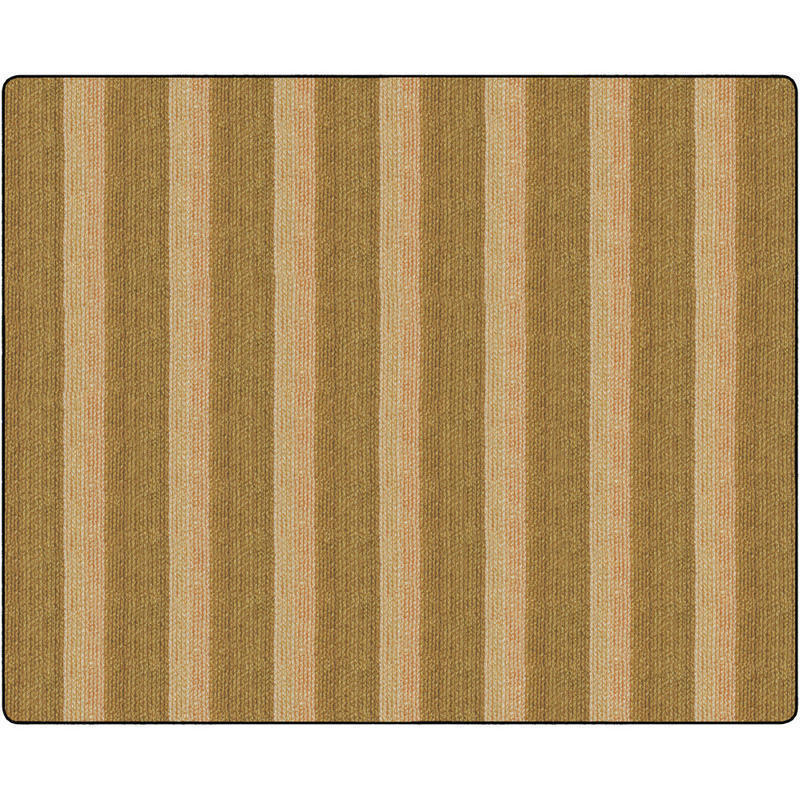 Flagship Carpets Basketweave Stripes Classroom Rug, 10 1/2ft x 13 3/16ft, Brown MPN:FA1008-58FS