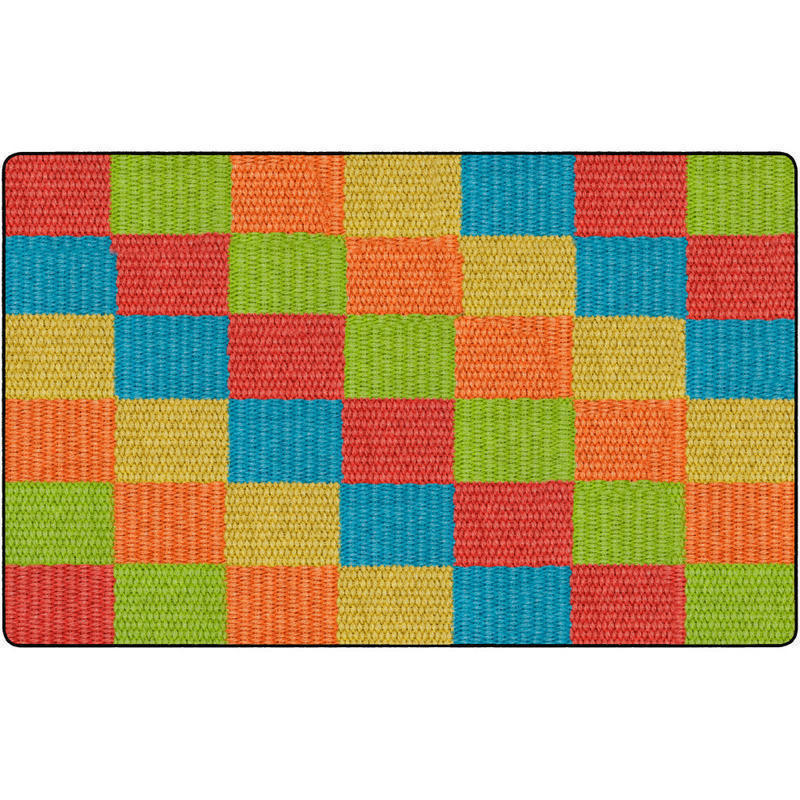 Flagship Carpets Basketweave Blocks Classroom Rug, 7 1/2ft x 12ft, Multicolor MPN:FA1009-44FS
