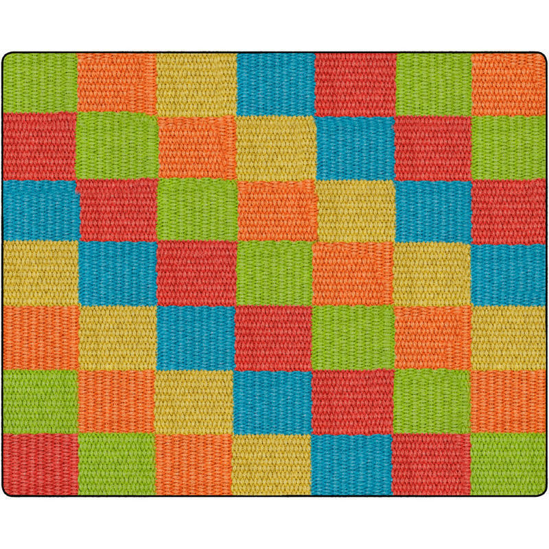 Flagship Carpets Basketweave Blocks Classroom Rug, 10 1/2ft x 13 3/16ft, Multicolor MPN:FA1009-58FS