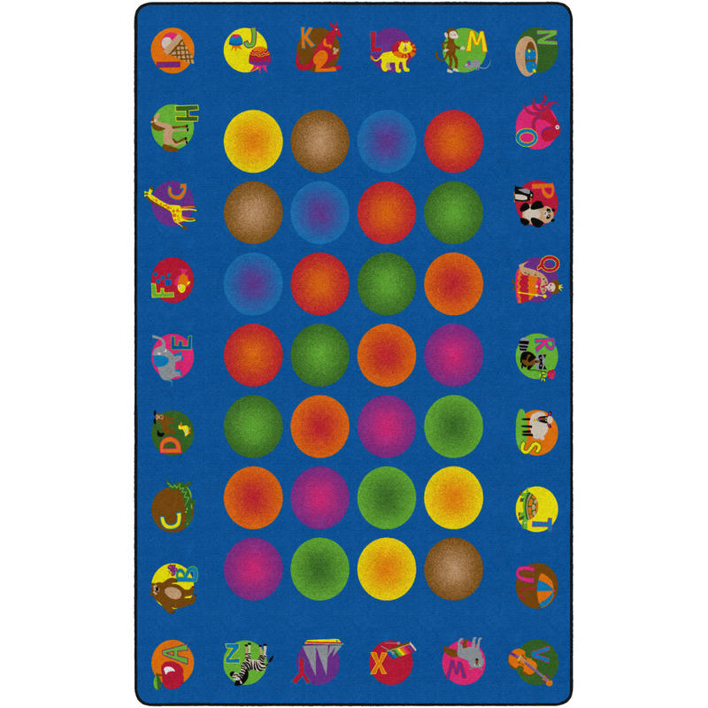 Flagship Carpets Circle Time Learning Rug, Rectangle, 7ft 6in x 12ft, Multicolor MPN:FE129-44A