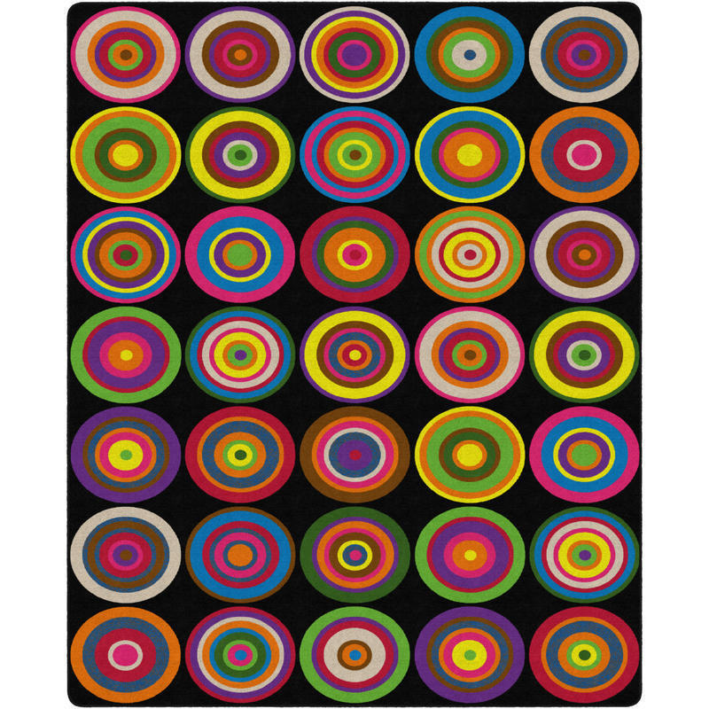 Flagship Carpets Color Rings Rug, Rectangle, 10ft 9in x 13ft 2in, Black MPN:FE160-58A