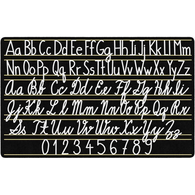 Flagship Carpets Handwriting Sampler Area Rug, 7ft6inH x 12ftW, Black/White MPN:FE288-44A