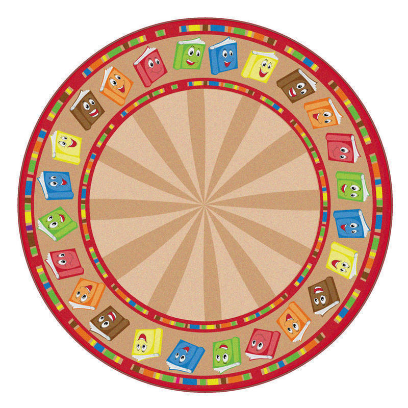 Flagship Carpets Circle Time Books Rug, Round, 6ft, Calm MPN:FE337-85A