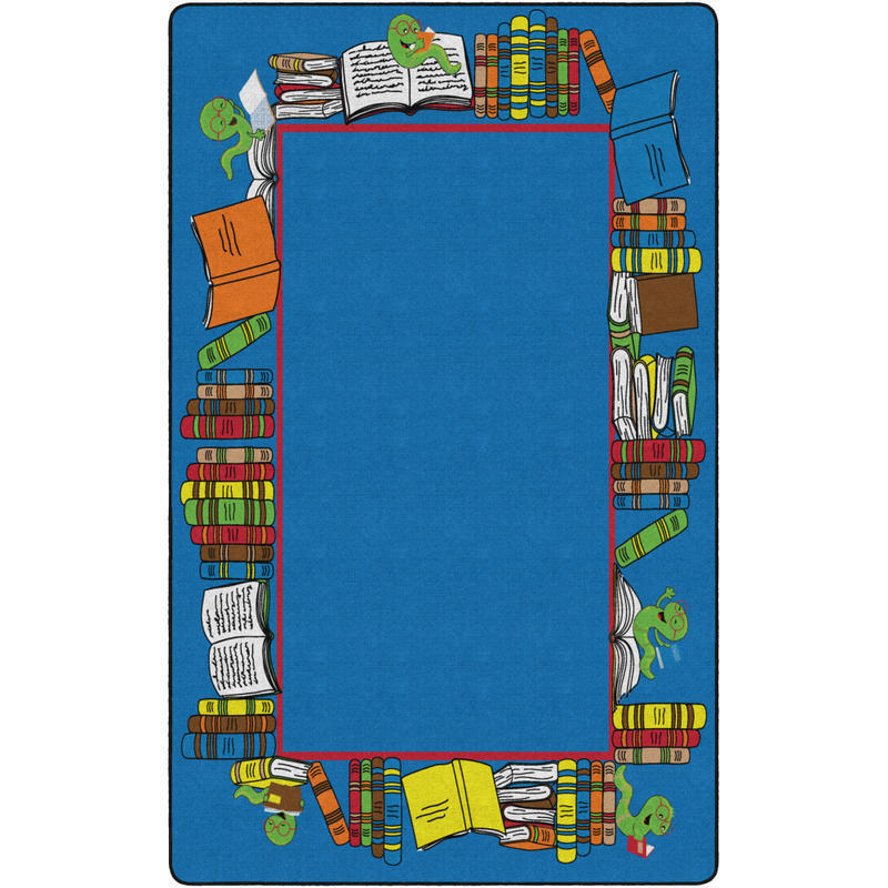 Flagship Carpets Bookworm Border, Rectangle, 7ft 6in x 12ft, Multicolor MPN:FE406-44A