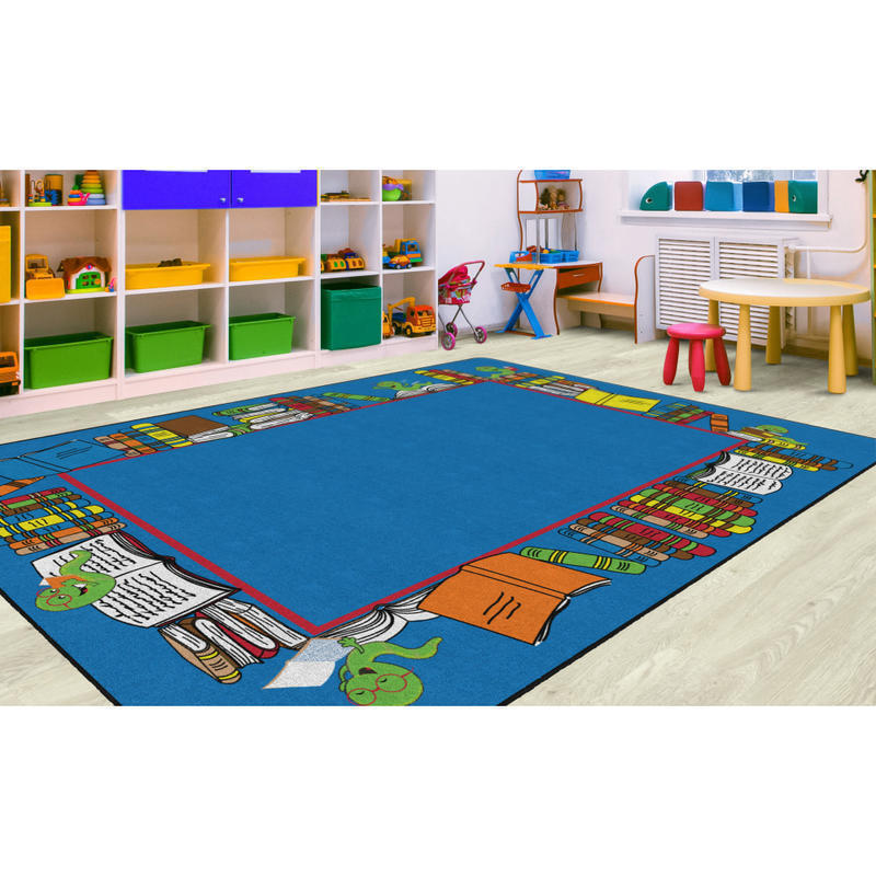 Flagship Carpets Bookworm Border, Rectangle, 10ft 9in x 13ft 2in, Multicolor MPN:FE406-58A