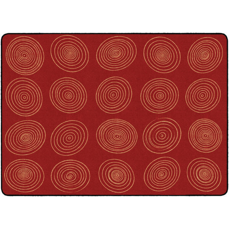 Flagship Carpets Circles Rug, Rectangle, 6ft x 8ft 4in, Brick MPN:FE414-32A